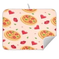 thumbnail image 3 of Pizza Heart Pattern Drying Dish Mat Quick Drying Absorbent Soft Durable for Kitchen 16" x 18", 3 of 10