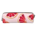 thumbnail image 2 of XMXT Leather Pencil Case, Pink Grapefruits Illustration Large Capacity Pencil Pouch for Student Teens Women, 2 of 9