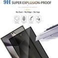 thumbnail image 3 of Dosaele 3*Packs for Samsung  S25 Ultra Privacy Screen Protector [Anti-Spy Tempered Glass] [Zero Bubble] [Auto Dust-Remove] 9H Hardness Shatterproof Screen Protective Film for  S25 Ultra, 3 of 9