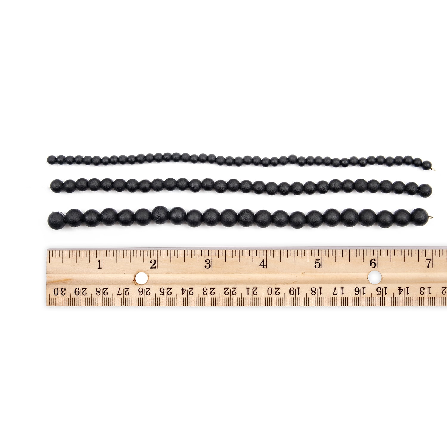 (2 pack) Cousin DIY 3-Strand Matte Black Round Glass Beads 4/6/8 mm, 99 Piece, Adult, Model 69995844