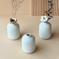 thumbnail image 2 of 6 Pack Modern White 4.13'' Small Ceramic Vase Set of 6 for Living Room Bedroom Minimalist Fresh Flower Vases for Home Decor Bouquet Office Fireplace Centerpieces Nordic Style Gift for Fake Plant, 2 of 8