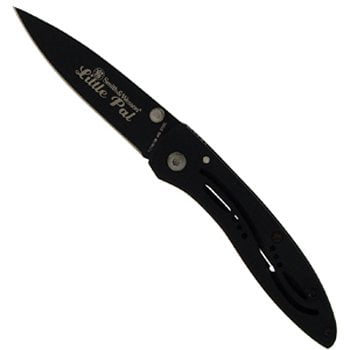 CKLPB Little Pal Knife, Black, Stainless steel titanium coated blade By Smith &