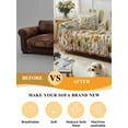 thumbnail image 5 of Sage Green Yellow Spring Floral Couch Cover for 2 Cushion Couch, Watercolor Botanical Summer Flowers Washable Love Seat Sofa Covers Slipcover, Throw Sofa Covers for Pets, Furniture Protector 71"x102", 5 of 9