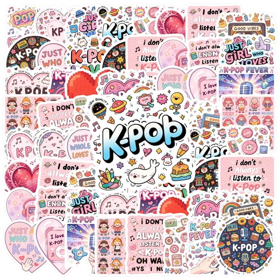 35pcs Cute K-Pop Stickers Music Heart Children Stickers for Luggage Phone Laptop