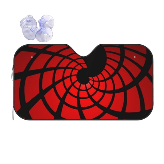 XMXY Car Sun Shade Windshield, Red Arrangement Automotive Front Window Sun Visor for Cars SUV Trucks, Medium Size