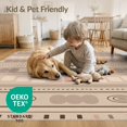 thumbnail image 4 of ODIKA 3'x5' Brown Mocha Geometric Striped Pattern Washable Area Rug Traditional Horizontal Bands Design Dotted Borders Non-Slip, Flatweave, Easy Care for Hallway, Laundry Room, 4 of 7