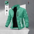 thumbnail image 5 of Wrtxtat Men's UPF 50+ Sun Protection Gym Jacket Lightweight Stand Collar Full Zip Hooded Athletic Jackets Long Sleeve Track Running Jackets Mint Green S, 5 of 10