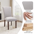 thumbnail image 5 of Mid-Century Fabric Dining Chairs Set of 2 with Nailhead Detail and Wooden Legs, Upholstered Side Chairs for Kitchen and Dining Room – Lightgrey, 5 of 6