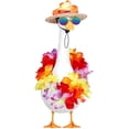 thumbnail image 2 of Hawaiian Porch Goose Outfits, Stylish Summer Outfit With Lei And Sunglasses, Great Ornament For Patio Yard Goose Statue Decoration (C), 2 of 7