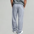 thumbnail image 4 of Men's Straight Leg Sweatpants Casual Wide Leg Joggers with Soft Drape for Gym Workout and Lounge Light Gray S, 4 of 5