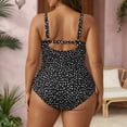 thumbnail image 5 of TrendOFT Plus Size Swimsuit for Women Backless Tummy Control One Piece Tankini Bathing Suit Color Block Beach Pool Ruched Swimwear Black L, 5 of 5