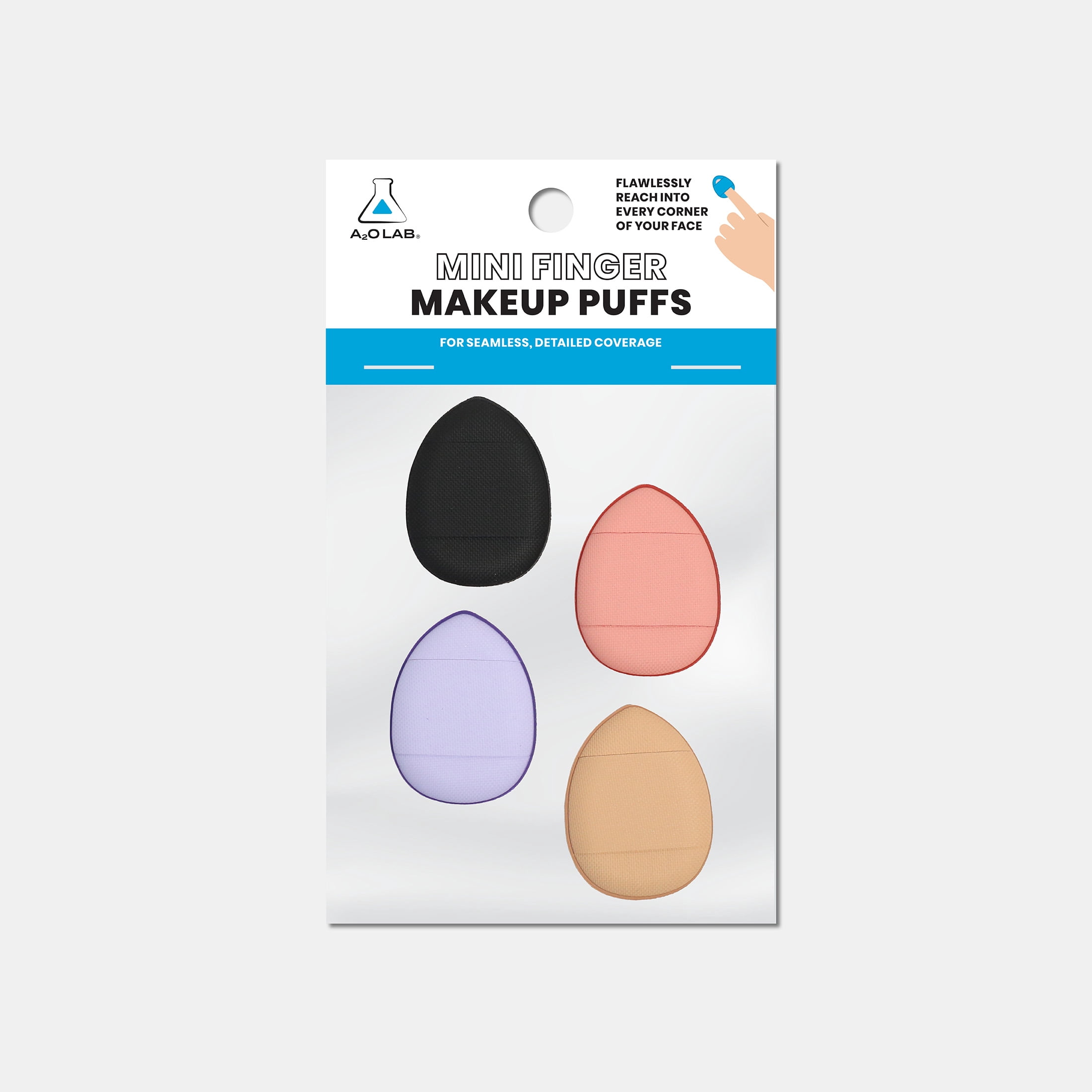 a2o Lab Mini Finger Makeup Puffs, Makeup Sponge, 6 Count