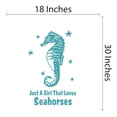 thumbnail image 4 of SEA HORSES - Blue Stars & Sea Horse Animal Vinyl Decoration Sticker Aquatic Creature Design Just A Girl That Loves Sea Horses Lettering Art Home Bedroom Wall Decal 18" x 30", 4 of 5