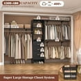 thumbnail image 2 of iSunirm 120'' Closet System, 10 Ft Heavy Duty Closet Organizer System with 3 Drawers & 3 Shelf Towers, Black, 2 of 9
