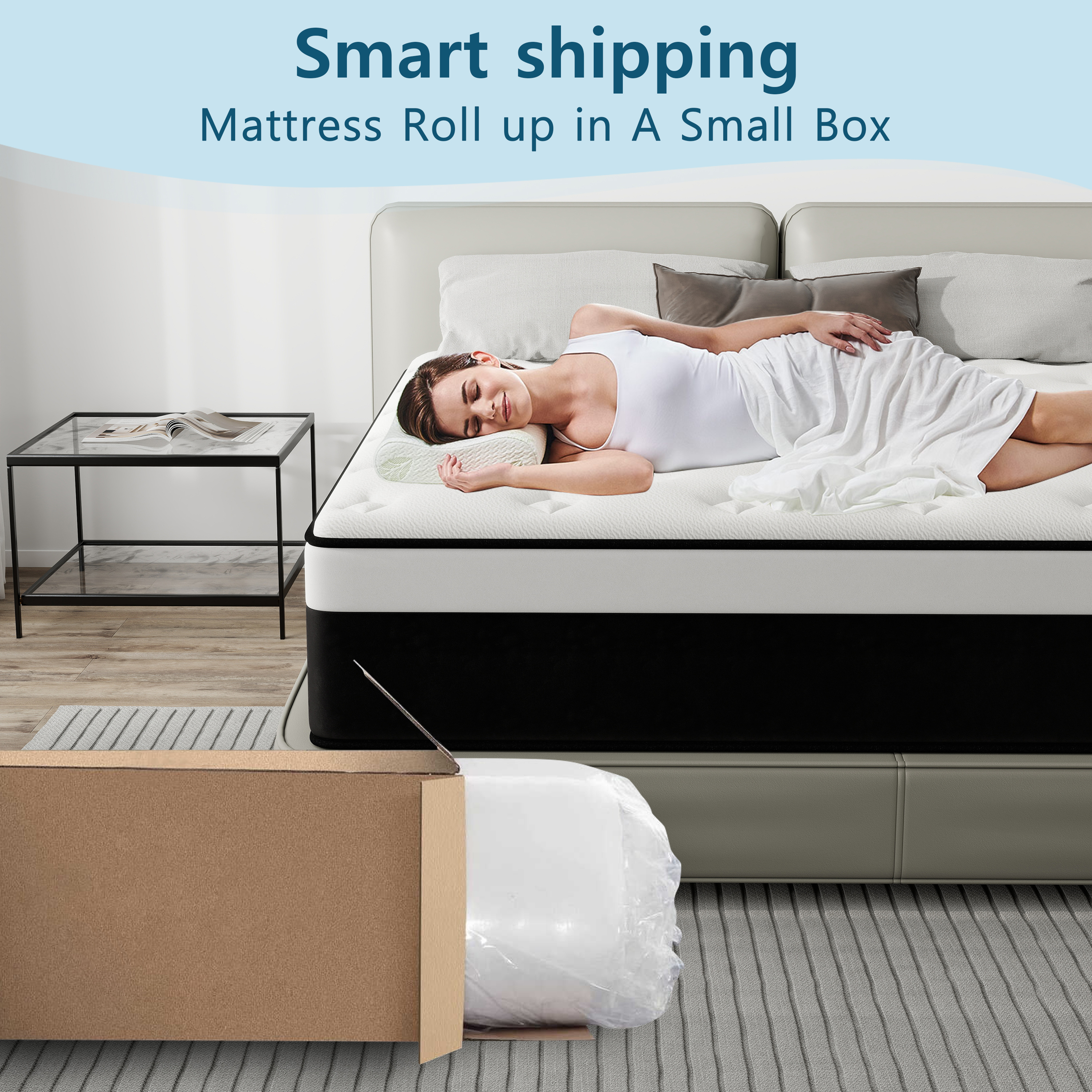 lemontalking 12 Inch Twin Hybrid Mattress CertiPUR-US Certified Memory Foam Pocket Spring Mattress Medium Firm in a Box
