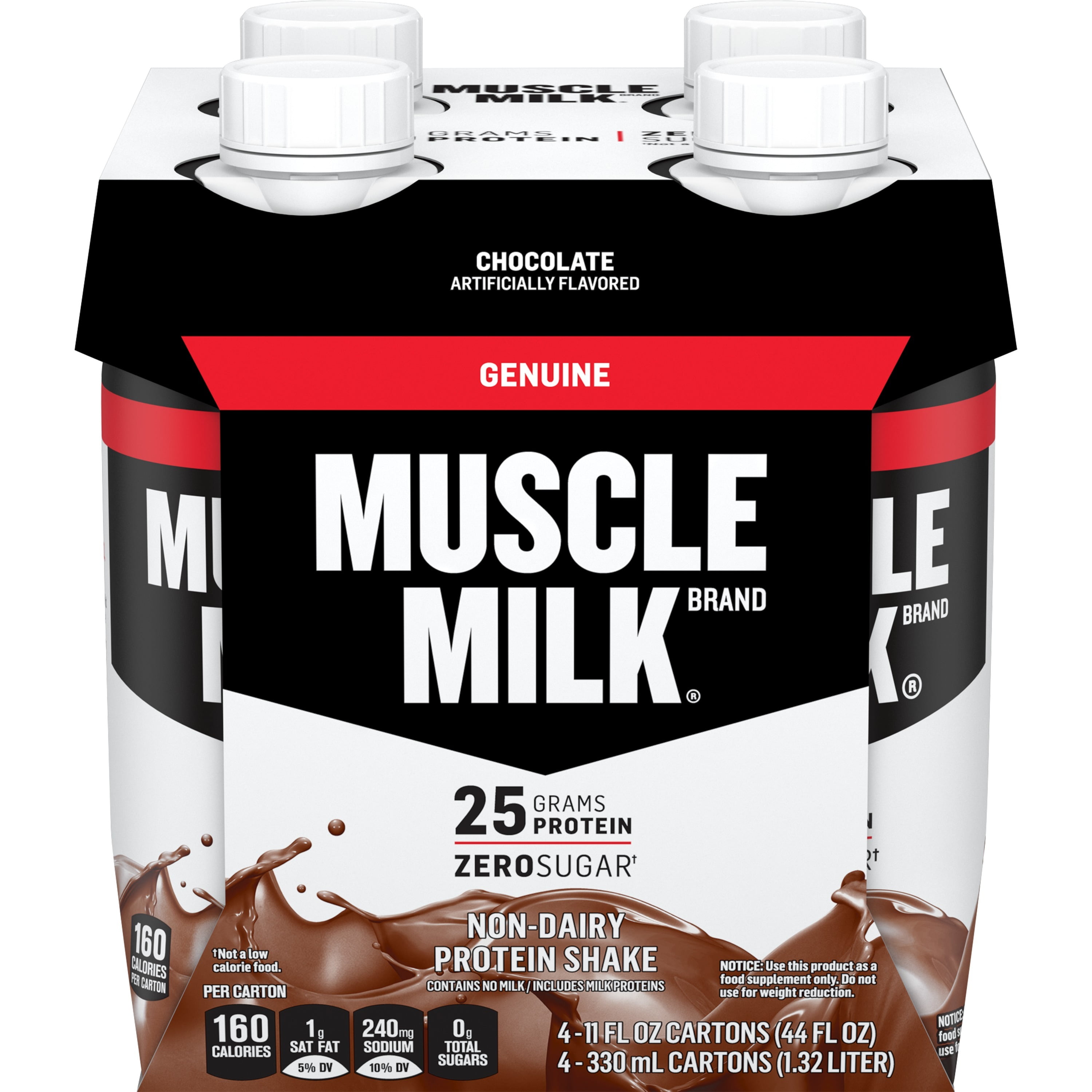 Muscle Milk Genuine Protein Shake, 25g Protein, Strawberries &#39;N Creme, 11 Fl Oz, 4 Count - Walmart.com