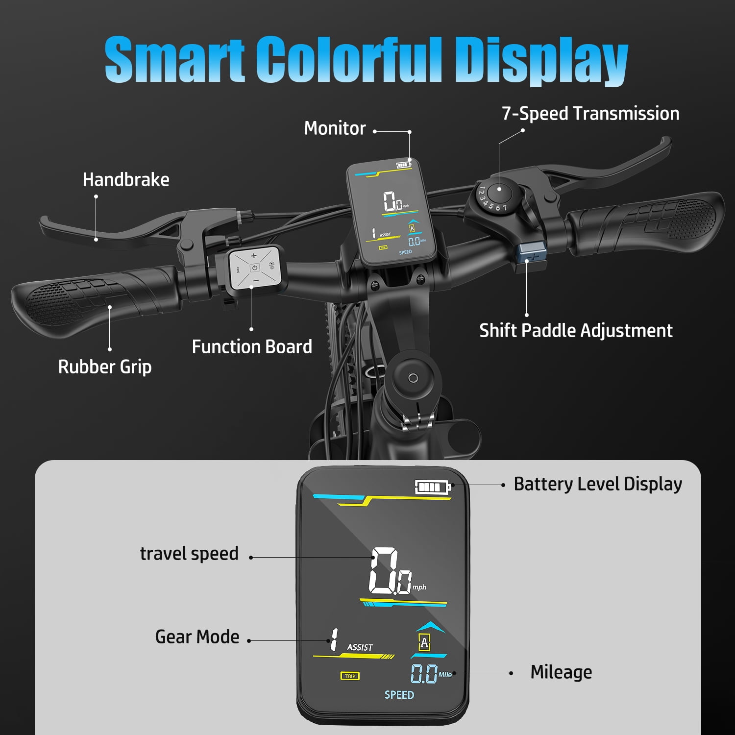 F28-1500W Peak 26" Electric Mountain Bike for Adults,48V 10.5A Off-Road E-Dirt Bike (Removable Battery）55 Mile Range,LCD Display,365 lbs Capacity,Pneumatic Tires-UL2849 Certified (Camp,Trail Rid)