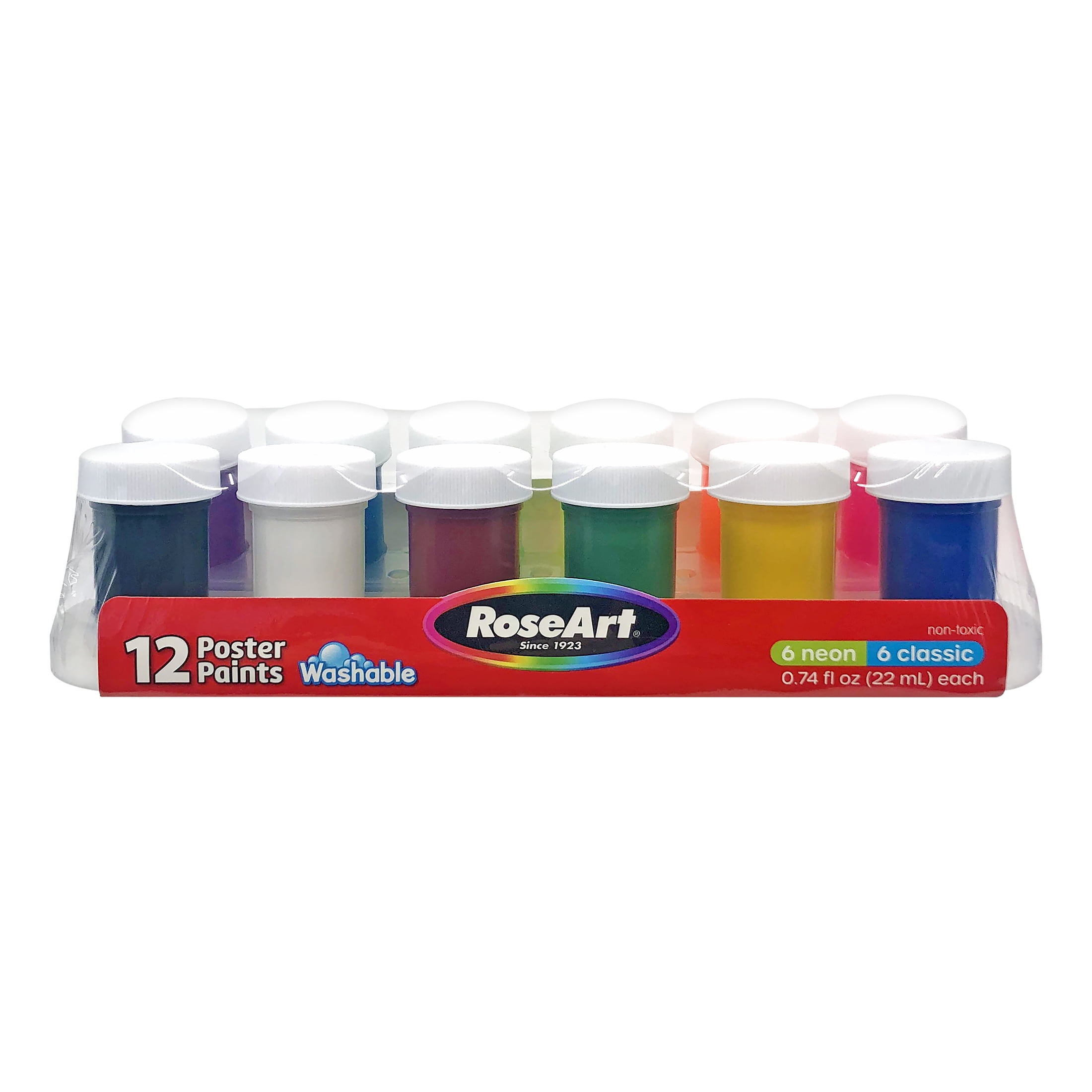 (4 pack) RoseArt Washable Tandem Paint, 12 Vibrant Colors