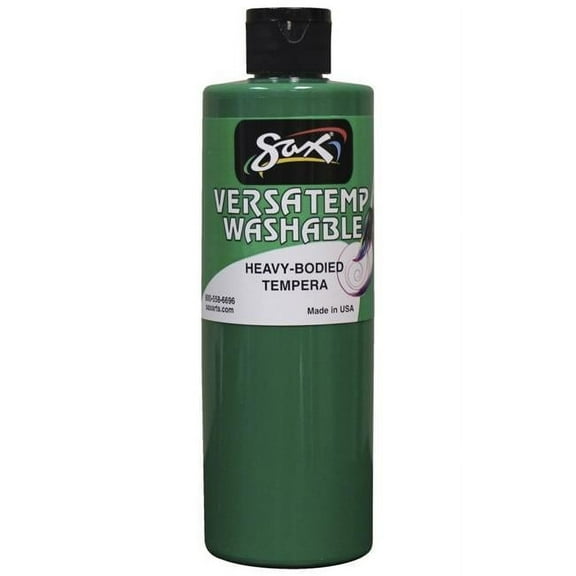 Chroma Acrylics 1592661 Sax Washable Versatemp Heavy Bodied Tempera Paint, Green, 1 Pint