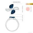 thumbnail image 5 of ANGARA Natural 2.5 ct London Blue Topaz Two-Stone Bypass Ring in 14K White Gold for Women (Size-8x6mm) | November Birthstone, Anniversary, Jewelry Gift for Women | Natural London Blue Topaz Ring, 5 of 10