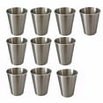 thumbnail image 6 of 10Pcs Stainless Steel Rolled Brims Cups Delicate Stainless Steel Cups with Rolled Brims for Safe Drinking Experience, 6 of 8