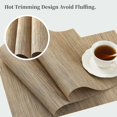 thumbnail image 4 of Light Brown Placemats Set of 4 - Heat Resistant Non-Slip Place mats for Dining Table, Washable Durable PVC Vinyl Woven Table Mats（Light Brown, 4）, 4 of 18