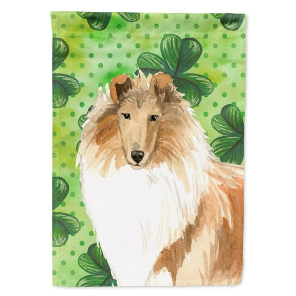 Carolines Treasures CK1793GF Shamrocks Rough Collie Flag Garden Size  Small multicolor