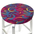 thumbnail image 3 of Susaid Colorful Snake Print Elastic Bar Stool Cover Personalized Washable Stool Cover for Barbershop Home Bar Kitchen-14 inch, 3 of 7