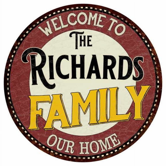 The Richards Family 12" Round Metal Sign Kitchen Game Room Décor 200120038216