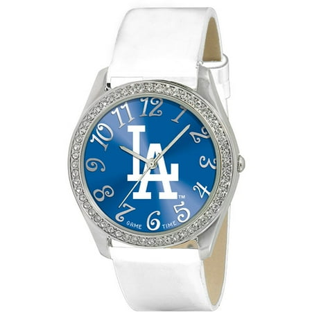 Game Time MLB Women's Los Angeles Dodgers Glitz Watch, Silver