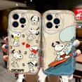 thumbnail image 2 of Iively-Funda de Snoopy de dibujos animados para iPhone, carcasa de teléfono con ondas de aceite para Apple iPhone 15, 14, 13, 12, 11, XS, XR, X Pro Max Plus, 2 of 5