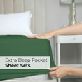 thumbnail image 7 of CGK Linens 6-Piece Extra Deep Pocket Sheet Set With Extra Matching Pillowcases - Queen Size Bed Sheets Fits 18"-24" Mattresses, Emerald Green, 7 of 7