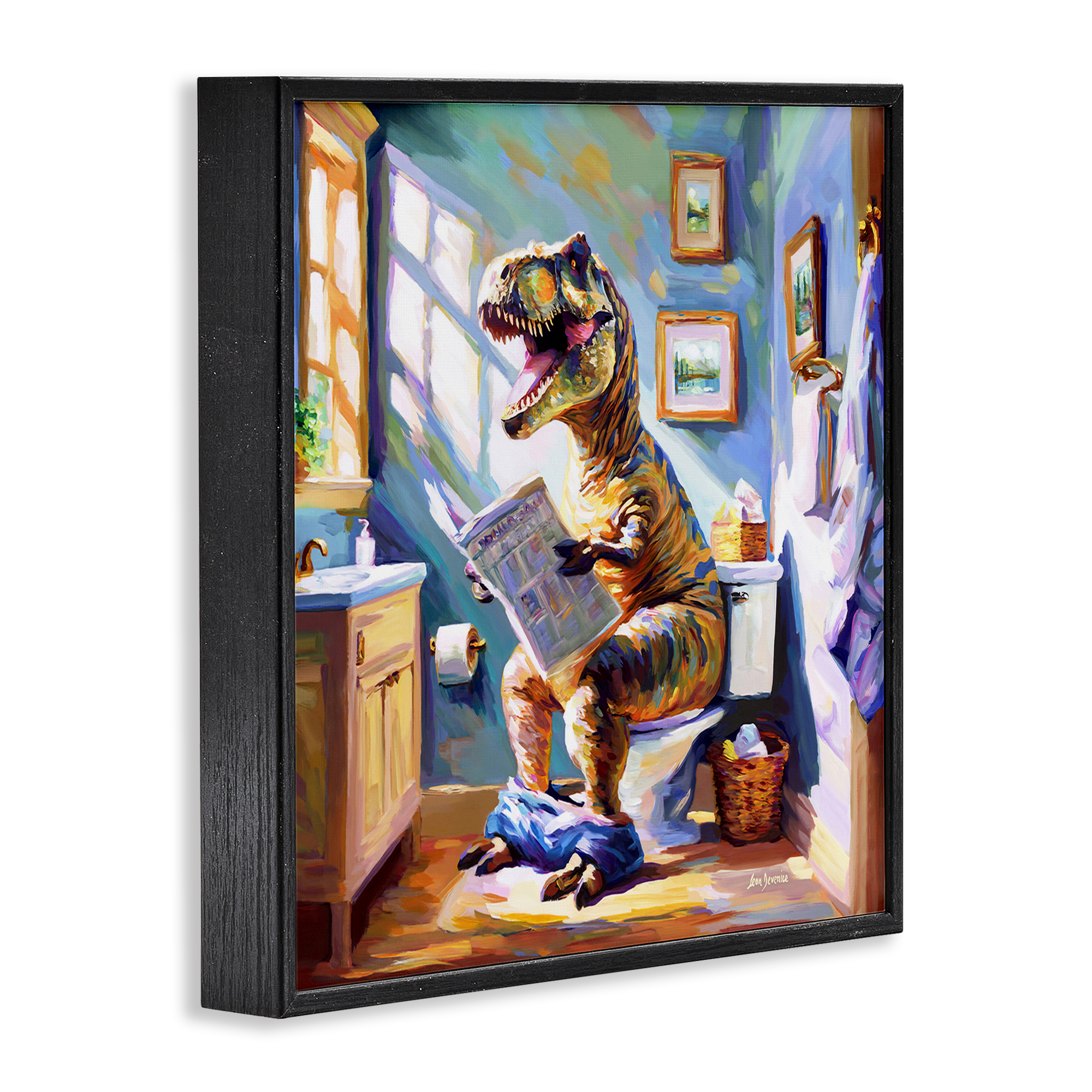 Stupell Industries Urban Bathing Bear Typography Painting Black Framed Art Print Wall Art, 24 x 24