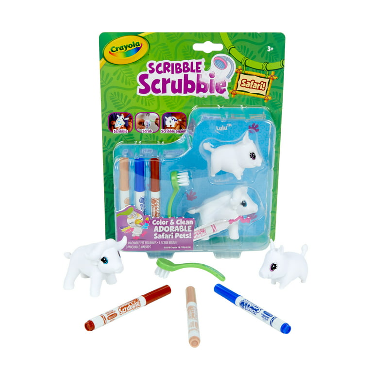 Crayola Scribble Scrubbie Safari 2 Count Animals, Warthog and Water  Buffalo, Gift for Kids, Child 