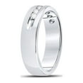 thumbnail image 3 of FB Jewels 14kt White Gold Mens Round Channel-set Diamond Wedding Band Ring 1/4 Cttw, 3 of 4