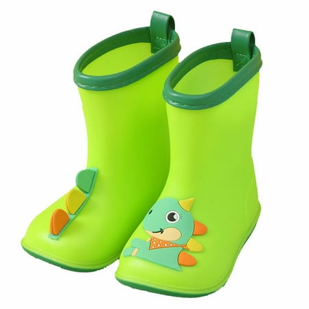Kureaily Children s Rain Shoes Boys And Girls Water Shoes Baby Rain Boots Water Boots Dinosaur Cartoon Print 4.5-5 Years