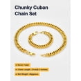 thumbnail image 6 of U7 Stainless Steel Chunky Miami Franco Cuban Chain for Men Necklace Bracelet Gold Plated Jewelry Set 2-Piece in 12MM Width 22 Inch, 6 of 8