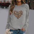 thumbnail image 2 of VNKIDY Women's Sweatshirt Fall Winter Leopard Heart Graphic Crewneck Sweatshirt Long Sleeve Loose-Fit Pullover For Cold Weather Daily Wear Leisure Tops, 2 of 5