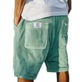 thumbnail image 4 of HKYNLAG Pacificozy Men's Shorts, Casual Corduroy Drawstring Elastic Waist, Summer Loose Fit Beach Shorts with Pockets Light Green 2XL, 4 of 6