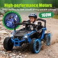thumbnail image 5 of Track Seven 24V Kids Ride on Car, Electric UTV with Remote Control, Bluetooth, Music, 4-Wheel Suspension, Anti-Collision Bar, 14.6" Wide Single Seat, 24V Ride on Toy Car for Boys Girls Aged 3+, Blue, 5 of 8