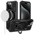 thumbnail image 2 of For Apple iPhone 14 Pro Max Foldable Magnetic Ring Invisible Stand [Compatible with MagSafe] Heavy Duty Protective Cover ,Xpm Phone Case [ Black ], 2 of 4