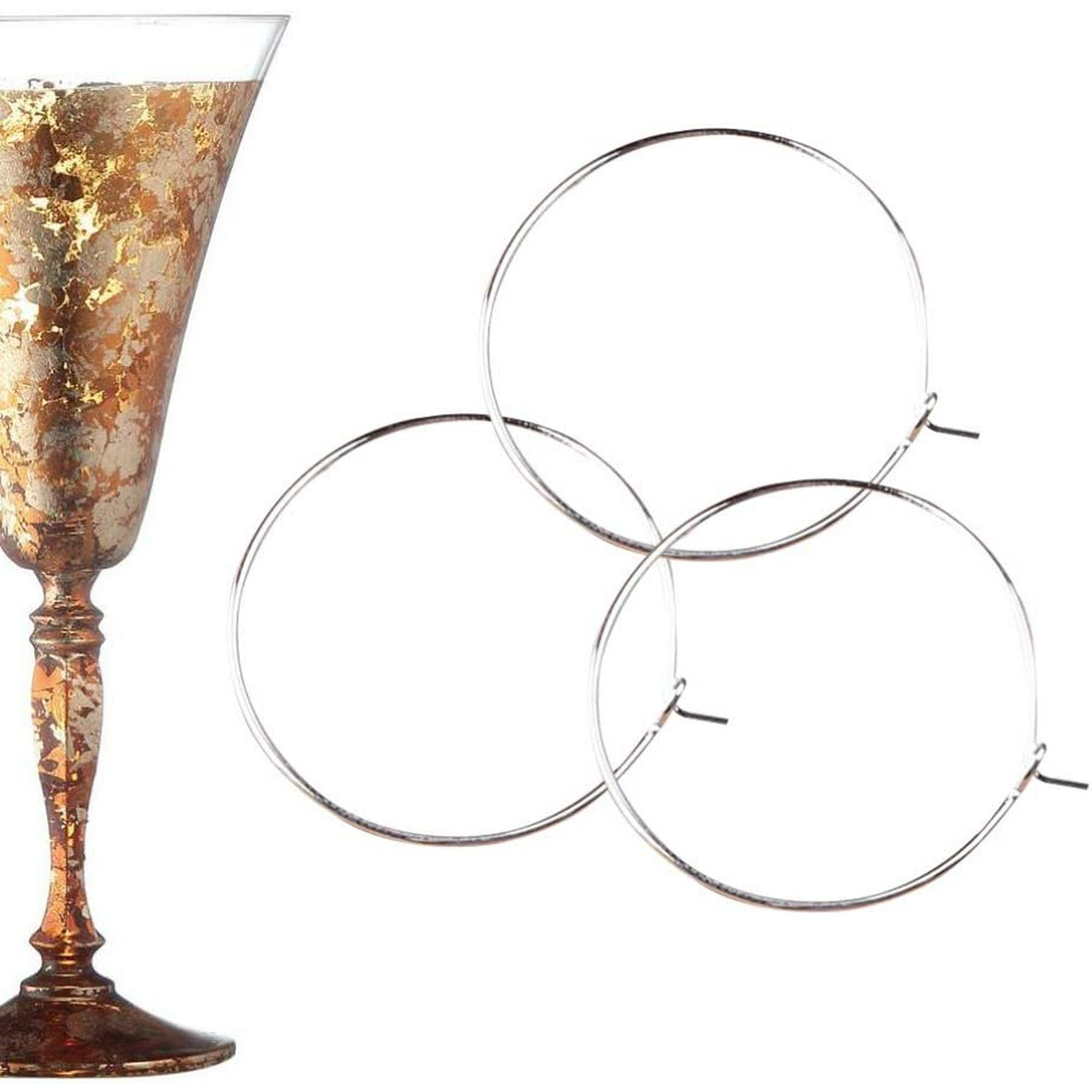 100pcs Wine Charm Rings Wine Glass Rings Earring Open Beading Hoop