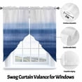 thumbnail image 3 of Navy Blue White Gradient Swag Curtain Valance for Windows, Abstract Ombre Texture Modern Art Window Treatments Short Swag Topper for Kitchen Windows Bathroom Bedroom, 36"x63", 3 of 8