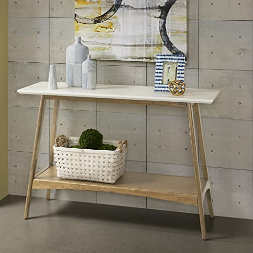 Madison Park Table Console Parker avec Finition Blanche et Naturelle MP120-1065