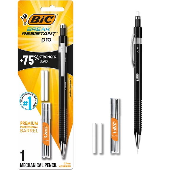 BIC Break Resistant Pro Mechanical Pencil, No. 2, Back to School, 0.7 mm, 1-Count