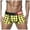 Yellow, variant on HUPOM Mens Underwear Boxer Briefs Male Thongs Low waist Elastic Waist Printed Briefs Yellow M