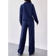 thumbnail image 6 of PRETTYGARDEN Women's Lounge Sets 2 Piece Outfits Half Zip Pullover Sweatshirts,Wide Leg Pants Matching Tracksuit Sets, 6 of 7