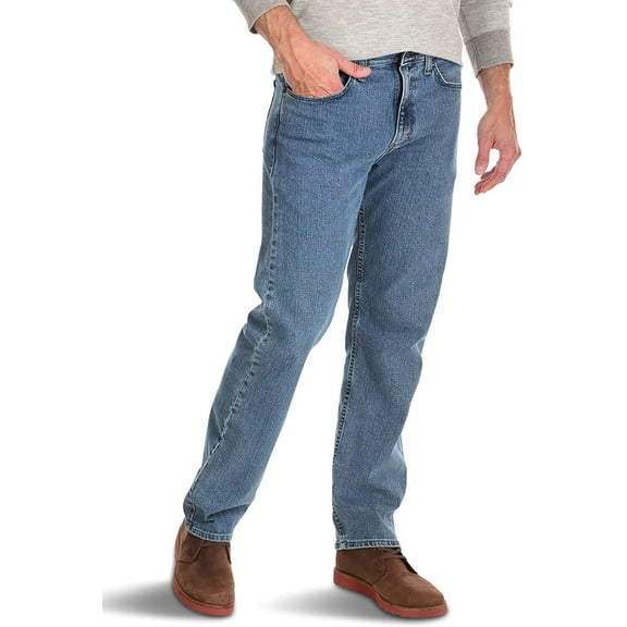 Wrangler Mens Jeans 44x30 Relaxed Fit Straight Leg Stretch