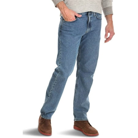 Wrangler Mens Jeans 44x30 Relaxed Fit Straight Leg Stretch