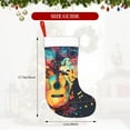 thumbnail image 4 of Salouo World Map Guitar Illustration Print Christmas Stockings,Large Xmas Stocking Set of 1 Holiday and Farmhouse Stocking for Christmas Holiday Party Decoration(17.7*11 Inch), 4 of 7